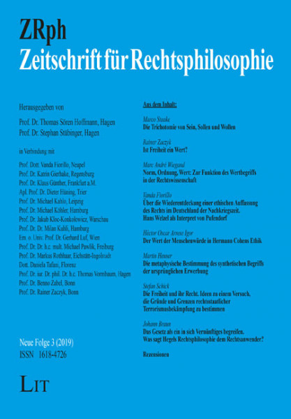 Zeitschrift für Rechtsphilosophie Neue Folge 3/2019